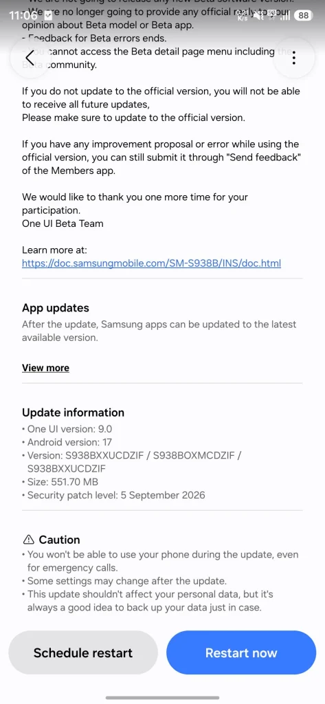 Stable One UI 9 India