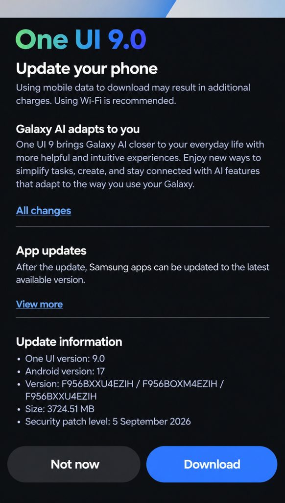 Galaxy Z Fold 6 Update